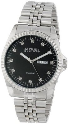 August Steiner AS8047SS Diamond Stainless Steel Bracelet