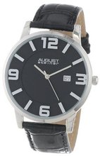 August Steiner AS8055BK Slim Swiss Quartz Leather Strap