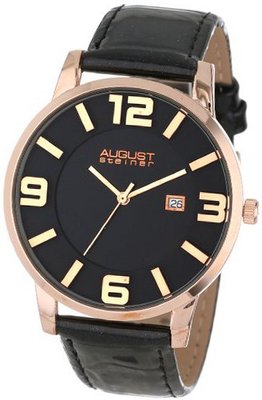 August Steiner AS8055RG Slim Swiss Quartz Leather Strap