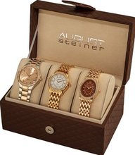 August Steiner AS8063RG Dazzling Diamond Swiss Quartz 3 Set