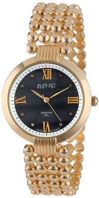 August Steiner AS8065YG Diamond Mother-Of-Pearl Swiss Quartz Bracelet