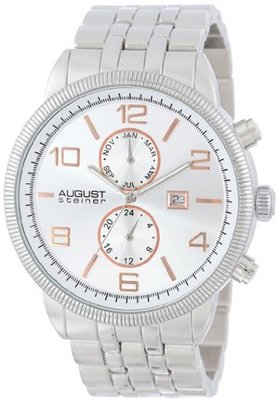August Steiner AS8069SS Multi-Function Swiss Quartz Bracelet