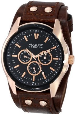August Steiner AS8073RG Analog Display Japanese Quartz Brown