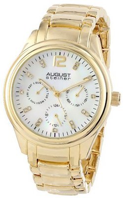 August Steiner AS8076YG Analog Display Japanese Quartz Gold