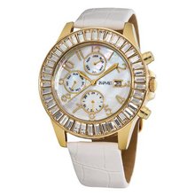 August Steiner ASA837YG Swiss Quartz Baguette Bezel