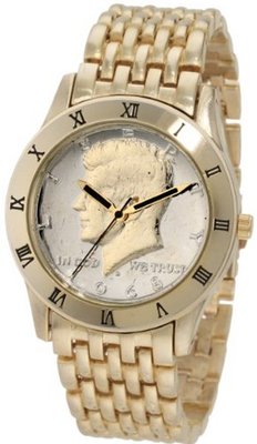 August Steiner CN004G-AS Round Kennedy Half Dollar Gold-tone Bracelet