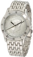 August Steiner CN004S-AS Round Kennedy Half Dollar Silver-tone Bracelet
