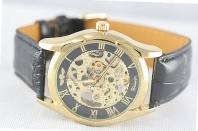 New in Box Luxury Skeleton Automatic Mechanical Winding Leather