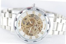New in Box Partially Hollow Transparent Dial Stainless Steel Band Automatic Mechanical Hand Wind