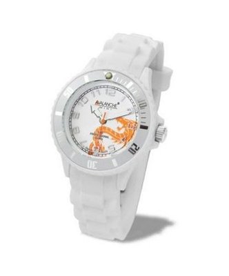 Avalanche Ikon - Dragon Unisex Quartz with White Dial Analogue Display and White Silicone Strap AVM-1014S-DG