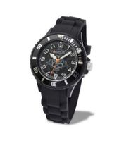 Avalanche Ikon - Skull Unisex Quartz with Black Dial Analogue Display and Black Silicone Strap AVM-1014S-SL