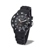 Avalanche Mini Unisex Quartz with Black Dial Analogue Display and Black Silicone Strap AVM-1013S-BK