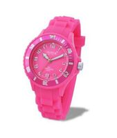 Avalanche Mini Unisex Quartz with Pink Dial Analogue Display and Pink Silicone Strap AVM-1013S-PK