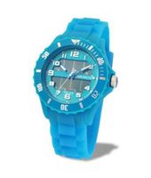 Avalanche Solar Unisex Quartz with Blue Dial Analogue Display and Blue Silicone Strap AV-1012S-LB