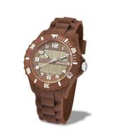 Avalanche Solar Unisex Quartz with Brown Dial Analogue Display and Brown Silicone Strap AV-1012S-BR