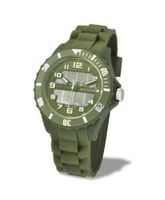 Avalanche Solar Unisex Quartz with Green Dial Analogue Display and Green Silicone Strap AV-1012S-GR
