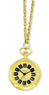 Avalon Antique Design Series Gold Tone Roman Number Detailed Dial Pendant # 9087G