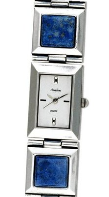 Avalon Antique Silver-Tone Genuine Lapis Stone Bracelet # 2423