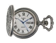 Avalon Antique Silver-Tone Horse-Theme Quartz Pocket with Chain # 8090SX