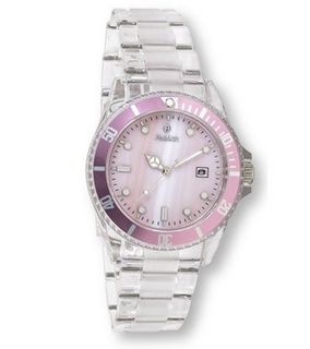 Avalon Chiasso Series Clear Plastic Sport W/ Genuine Mother of Pearl Dial # 7408-6
