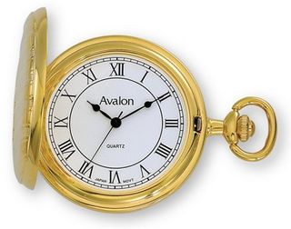 Avalon Classic II Series Gold Tone Covered Pocket with Chain # 1442