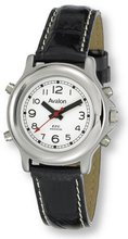 Avalon EZC Ladies Low-Vision Silver-Tone Leather Strap 4-Button Talking # 2607L