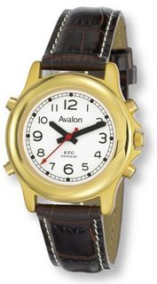 Avalon EZC Unisex Low Vision Talking , Gold-Tone w/ Leather Strap # 2508
