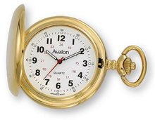 Avalon Gold-Tone Polished Covered Pocket with Chain, # 4042G