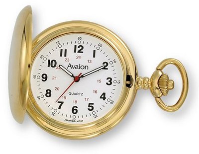 Avalon Gold-Tone Polished Covered Pocket with Chain, # 4042G