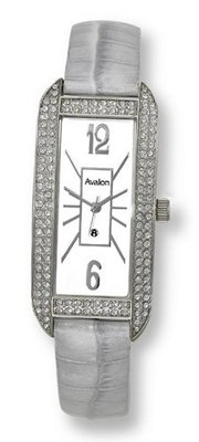 Avalon Iceland Silver Croco Grain Leather Strap # 8615ISL