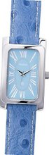 Avalon Ladies Silver-Tone Faux Ostrich Leather Strap # 8609BU