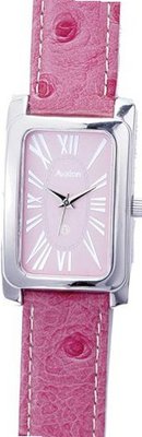 Avalon Ladies Silver-Tone Faux Ostrich Leather Strap # 8609PK
