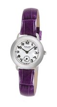 Avalon Retro V Series Silver-Tone Purple Leather Strap # 8422-SX-PRP