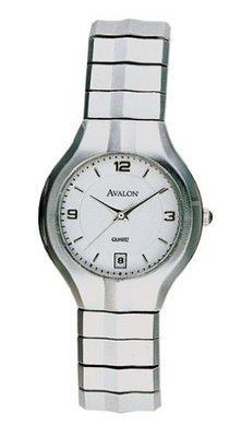 Avalon Silver Tone Dress Sport Date Bracelet # 1406