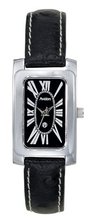 Avalon Silver-Tone Faux Ostrich Grain Strap # 8610BLK