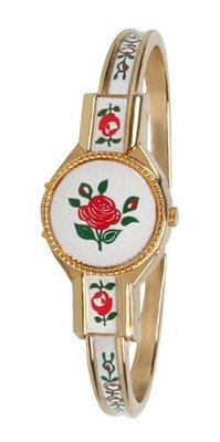 Avalon Swiss Rose Style Gold-Tone Covered Bangle # 3773-2