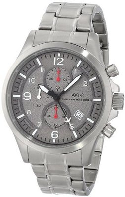 AVI-8 AV-4001-12 Hawker Harrier II Analog Japanese-Quartz Silver