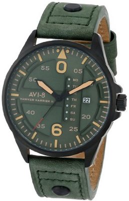 AVI-8 AV-4003-04 Hawker Harrier II Analog Japanese-Quartz Green