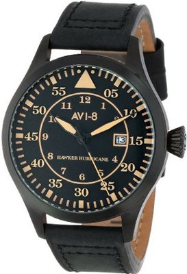 AVI-8 AV-4013-01 Hawker Hurricane Analog Display Japanese Quartz Black