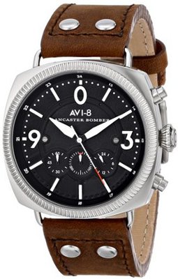 AVI-8 AV-4022-01 Lancaster Bomber Analog Display Japanese Quartz Brown