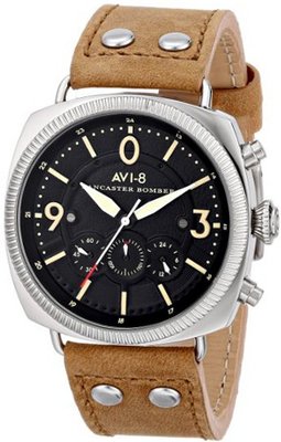 AVI-8 AV-4022-02 Lancaster Bomber Analog Display Japanese Quartz Brown