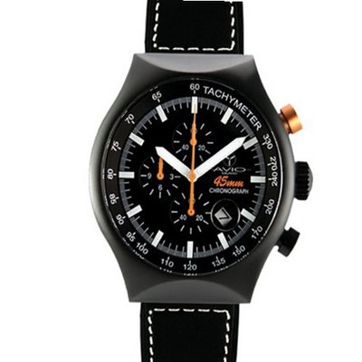 45 MM BLACK PVD Aluminum Case Chronograph Tachymeter Date