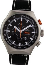 50 MM SILVER Aluminum Case Chronograph Tachymeter Date