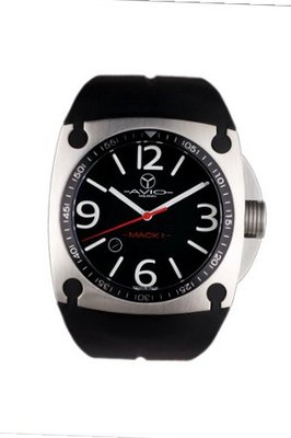 Avio Milano Quartz with Black Dial Analogue Display and Black Rubber Strap MK AC 1001