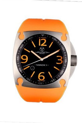 Avio Milano Quartz with Black Dial Analogue Display and Orange Rubber Strap MK AC 1002