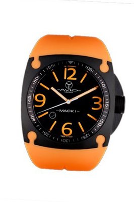 Avio Milano Quartz with Black Dial Analogue Display and Orange Rubber Strap MK BK 1002