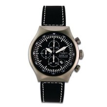 Avio Milano Quartz with Black Dial Chronograph Display and Black Leather Strap 45 MM TYPE G
