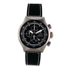 Avio Milano Quartz with Black Dial Chronograph Display and Black Leather Strap 45 MM TYPE S