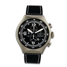 Avio Milano Quartz with Black Dial Chronograph Display and Black Leather Strap 50 MM TYPE G