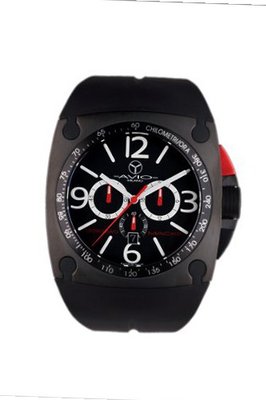 Avio Milano Quartz with Black Dial Chronograph Display and Black Rubber Strap MK BK 2001